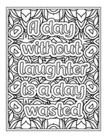 Funny Quotes Coloring Book Page for  Adult vector