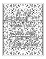 Gratitude Quotes coloring book for Adult vector