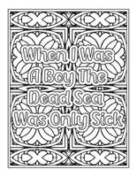 Funny Quotes Coloring Book Page for  Adult vector