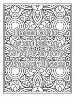 Mood Sawing Quotes Coloring Book Page for  Adult vector