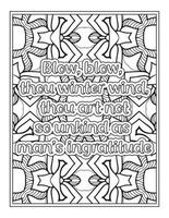 Winter Quotes coloring book vector