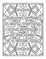 Winter Quotes coloring book vector