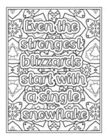 Winter Quotes coloring book vector
