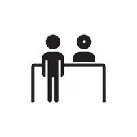 Registration desk vector , Customer service desk icon , Ticket  counter desk simple  illustration design