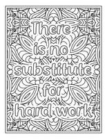 Motivational Quotes Coloring Book Pages vector