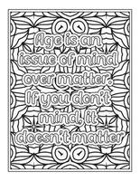 Funny Quotes Coloring Book Page for  Adult vector