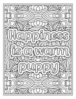 Mood Sawing Quotes Coloring Book Page for  Adult vector