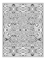 Teacher Quotes Coloring Page book vector