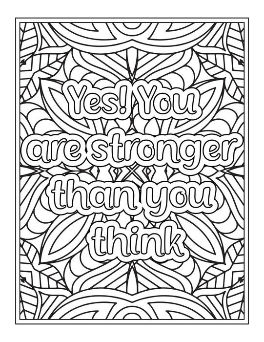 Motivational Quotes Coloring Page Vector Art Icons and Graphics for
