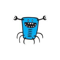 Cute cartoon monster. Vector funny monster character illustration design
