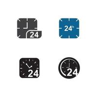 icono de vector de tiempo, plantilla de diseño de ilustración de vector de icono de 24 horas