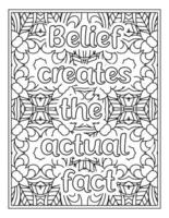 Motivational Quotes Coloring Book Pages vector