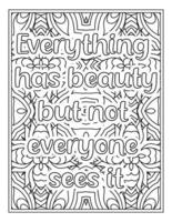 Motivational Quotes Coloring Book Pages vector