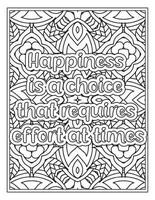 Mood Sawing Quotes Coloring Book Page for  Adult vector