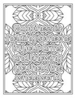 Mood Sawing Quotes Coloring Book Page for  Adult vector