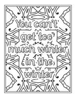 Winter Quotes coloring book vector