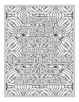 Funny Quotes Coloring Book Page for  Adult vector