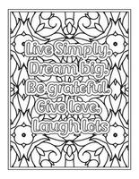 Gratitude Quotes coloring book for Adult vector