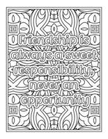 Best Friend Quotes Coloring Book, Quotes coloring Page vector