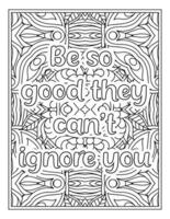 Motivational Quotes Coloring Book Pages vector