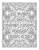 Cat Quotes coloring book vector