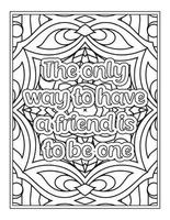 Best Friend Quotes Coloring Book, Quotes coloring Page vector