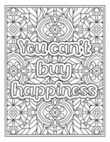 Mood Sawing Quotes Coloring Book Page for  Adult vector