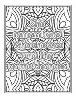 Strong Women Quotes coloring Page for Coloring Book vector