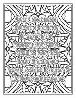 Mood Sawing Quotes Coloring Book Page for  Adult vector