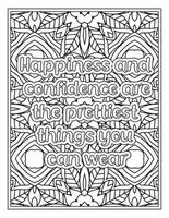 Mood Sawing Quotes Coloring Book Page for  Adult vector