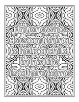 Teacher Quotes Coloring Page book vector