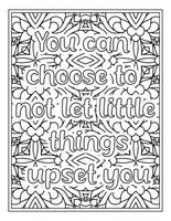 Motivational Quotes Coloring Book Pages vector