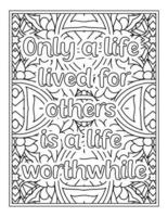 Motivational Quotes Coloring Book Pages vector