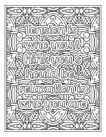 Mood Sawing Quotes Coloring Book Page for  Adult vector