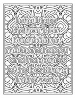 Mood Sawing Quotes Coloring Book Page for  Adult vector