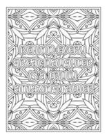 Fathers Day Quotes Coloring Book Page for  Adult vector