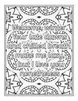 Winter Quotes coloring book