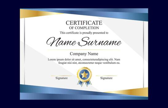 Certificate Gradient Template For Seminar Or University Concept vector