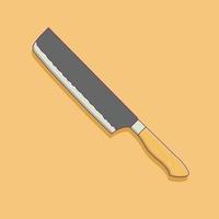 ilustración de icono de vector de cuchillo con contorno para elemento de diseño, imágenes prediseñadas, web, página de destino, pegatina, banner. estilo de dibujos animados plana