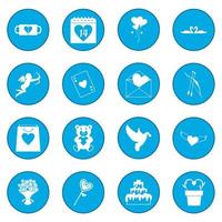 Valentines icon blue vector