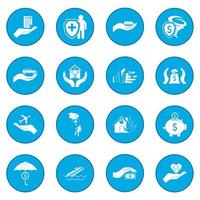 Accident insurance icon blue vector