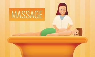 Massage concept banner, cartoon style vector