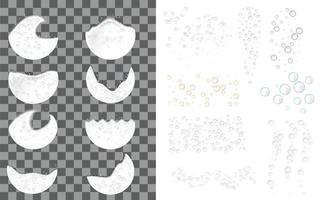 Foam effect icon set, realistic style vector