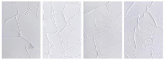 Set of wrinkled paper templates. wet blank paper for poster and text. Crumpled paper texture backgrounds for various purposes photo