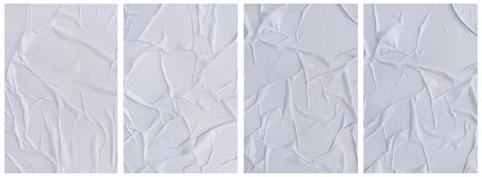 conjunto de plantillas de papel arrugado. papel en blanco húmedo para póster y texto. fondos de textura de papel arrugado para varios propósitos foto