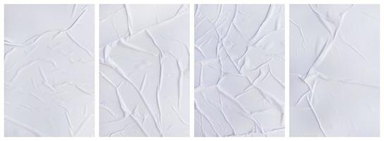 Set of wrinkled paper templates. wet blank paper for poster and text. Crumpled paper texture backgrounds for various purposes photo