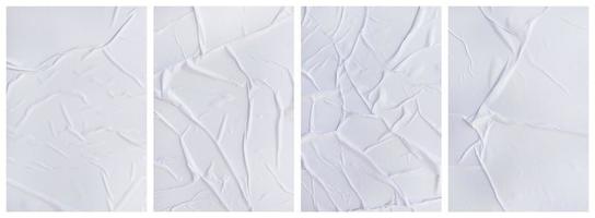 conjunto de plantillas de papel arrugado. papel en blanco húmedo para póster y texto. fondos de textura de papel arrugado para varios propósitos foto