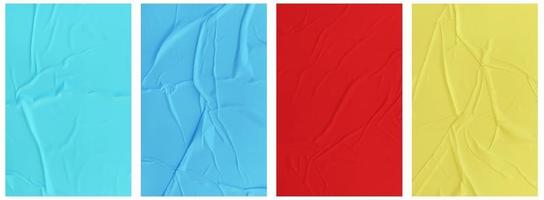 Set of wrinkled paper templates. wet blank paper for poster and text. Crumpled paper texture backgrounds for various purposes photo