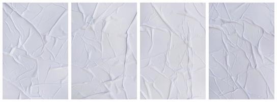 Set of wrinkled paper templates. wet blank paper for poster and text. Crumpled paper texture backgrounds for various purposes photo