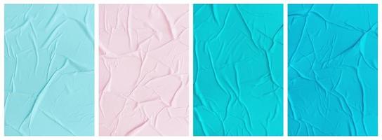 Set of wrinkled paper templates. wet blank paper for poster and text. Crumpled paper texture backgrounds for various purposes photo